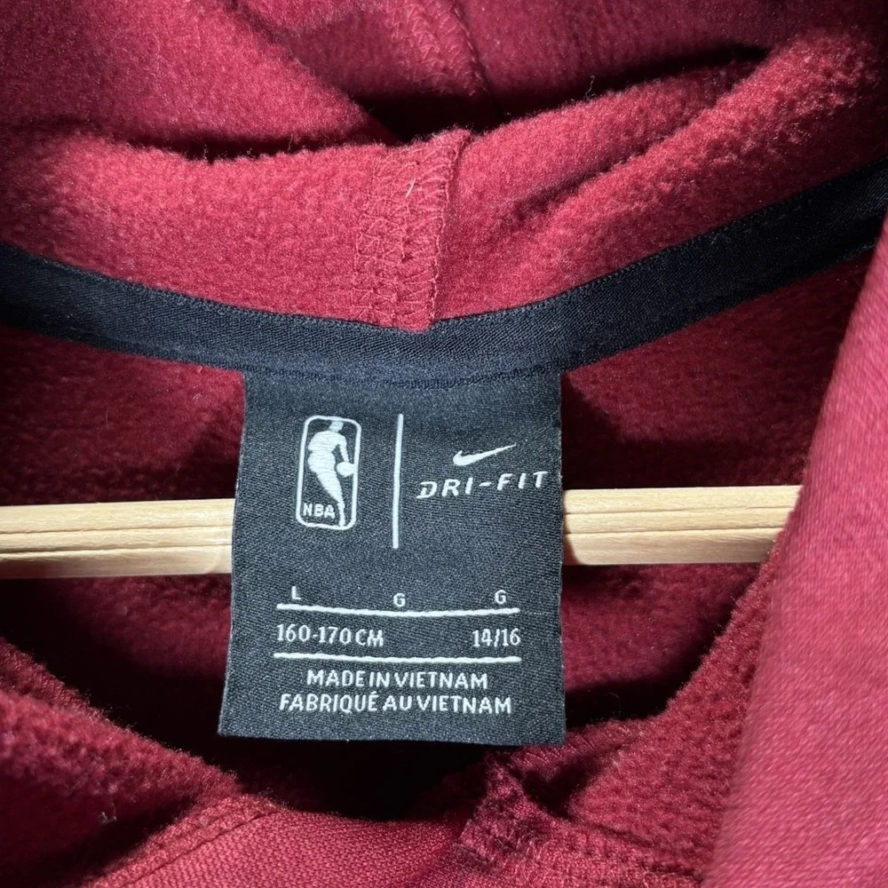 Nike Cleveland Cavaliers Hoodie Sweatshirt Youth Boys L Pullover Red Dri Fit NBA